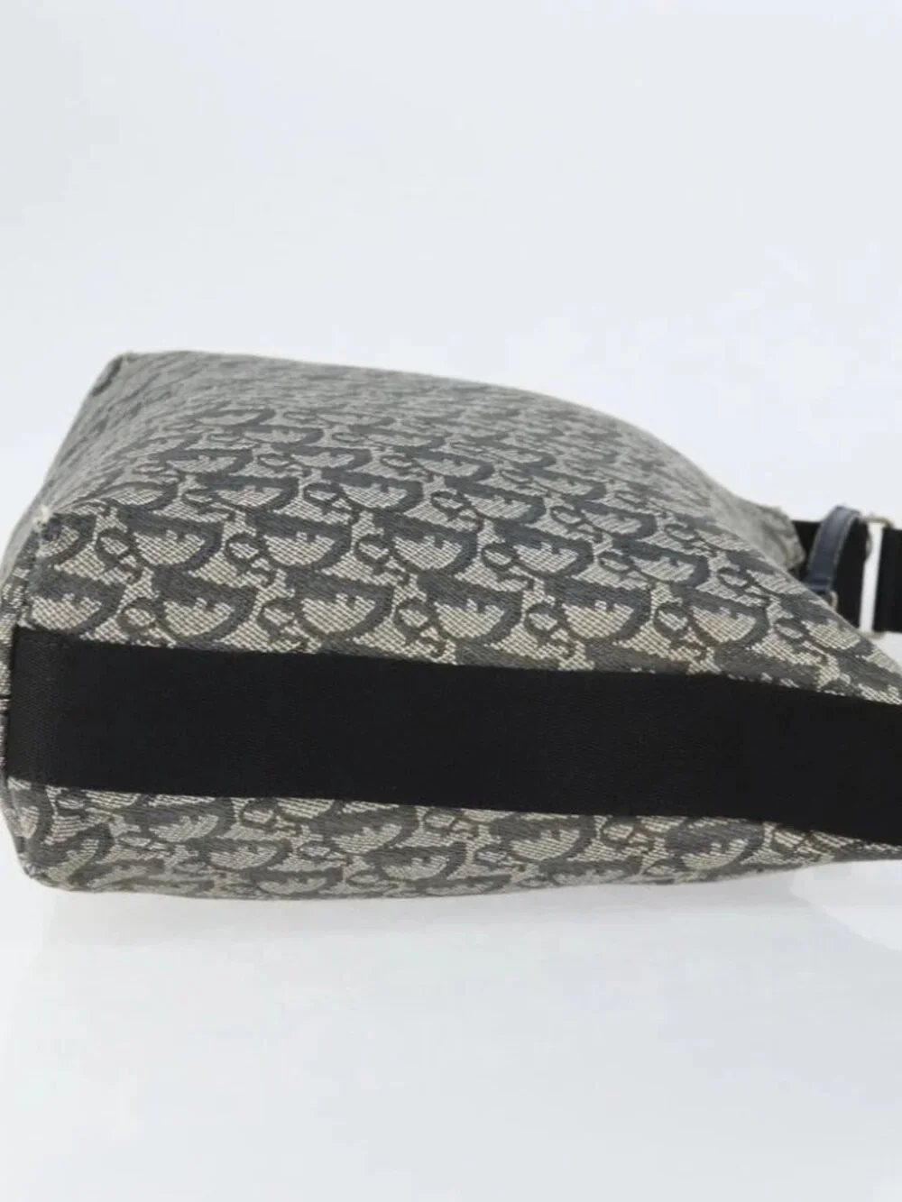 Christian Dior Trotter Canvas Shoulder Bag Navy Silver - Picture 5 of 16
